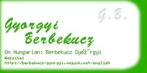 gyorgyi berbekucz business card